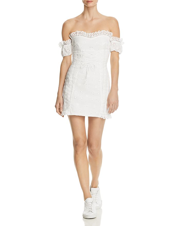 Anabelle eyelet lace up dress clearance