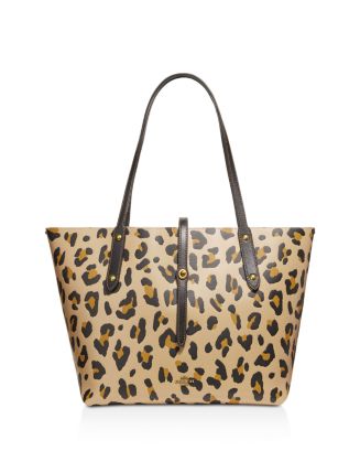 COACH Leopard Print Leather Market Tote | Bloomingdale's