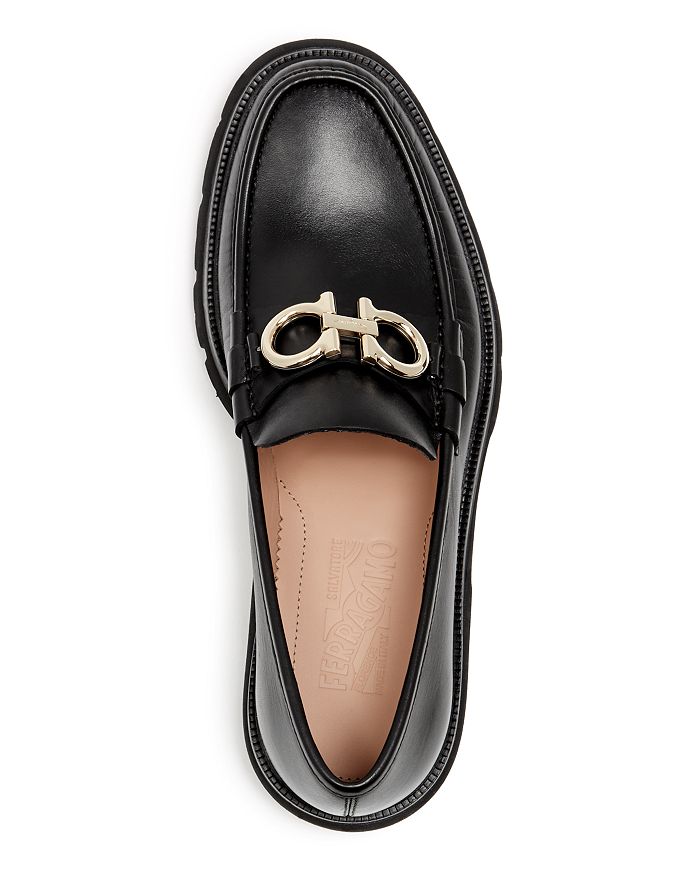 Ferragamo Bleecker Lug Sole Gancini Loafers In Black | ModeSens