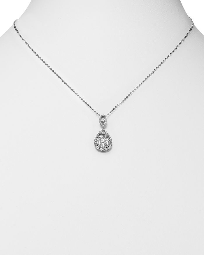 Shop Bloomingdale's Pave Diamond Teardrop Pendant Necklace In 14k White Gold, 1.0 Ct. T.w. - 100% Exclusive