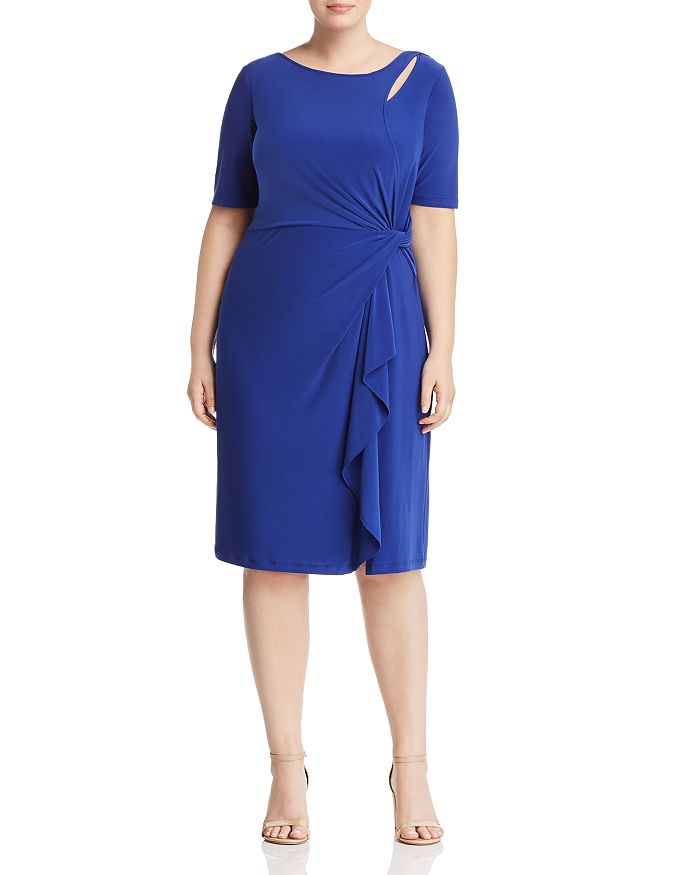 Adrianna Papell Plus Twist-Front Dress | Bloomingdale's