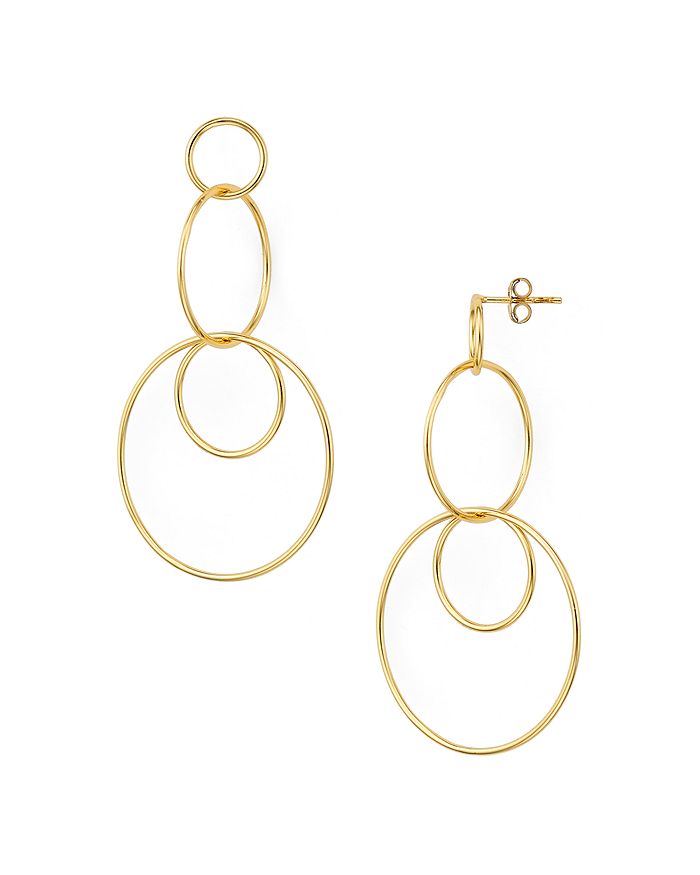 Argento Vivo Linked Circle Drop Earrings In Gold