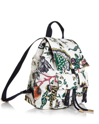 ★セールプライス★TORY BURCH MIXED-PRINT NYLON FLAP BACKPACK Printed Nylon Flap Backpack: Women's Designer Backpacks