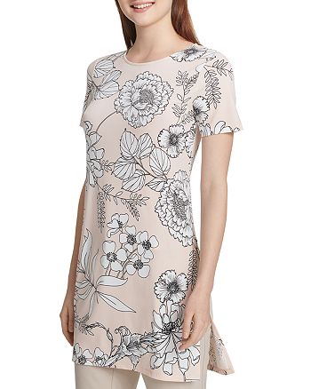 Calvin Klein Floral-Print Tunic Top | Bloomingdale's