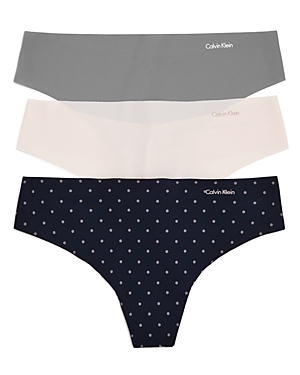 CALVIN KLEIN INVISIBLES THONGS, SET OF 3,QD3558