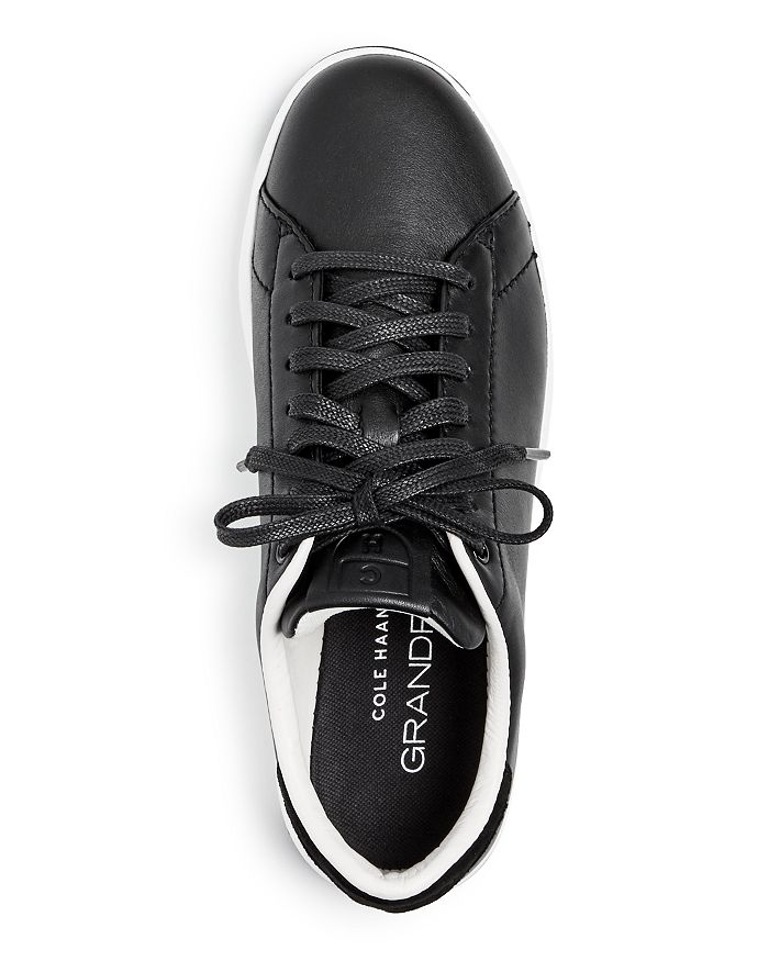 Shop Cole Haan Women's Grandsport Leather Lace Up Sneakers In Optic White