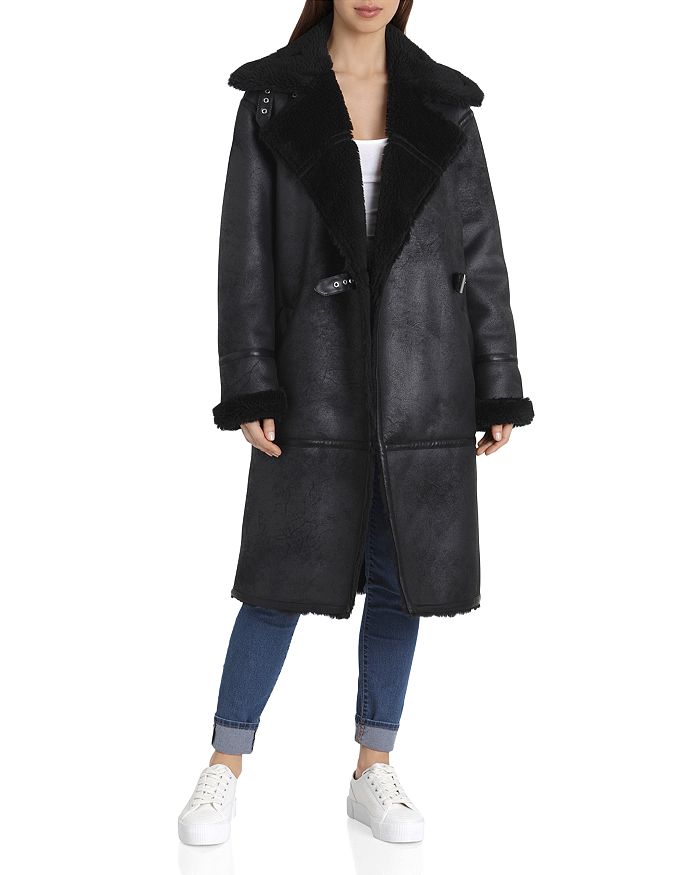 Avec les filles new arrivals long sherpa biker coat