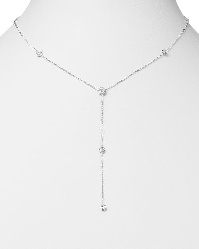 Shop Bloomingdale's Diamond Station Lariat Necklace In 14k White Gold, 0.75 Ct. T.w. - 100% Exclusive