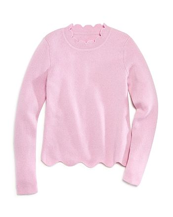AQUA AQUA Girls' Scalloped Cashmere Sweater, Big Kid - 100% Exclusive ...
