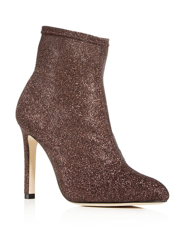 Sjp By Sarah Jessica Parker Women's Apthorp Glitter Pointed Toe High-heel Booties In Brown