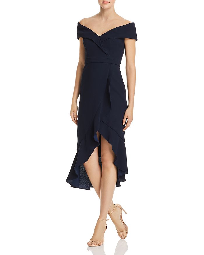 Avery g one shoulder ruffle gown Clearance