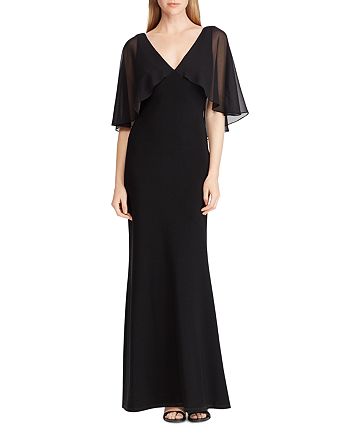 Ralph Lauren - Georgette-Overlay Jersey Gown