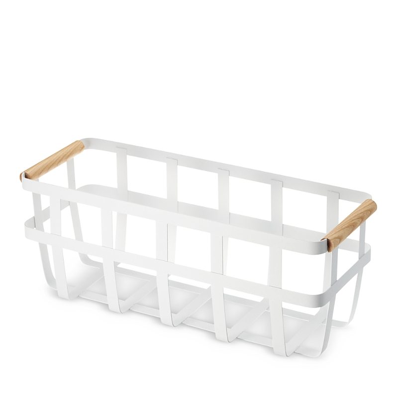 Yamazaki Tosca Slim Storage Basket In White