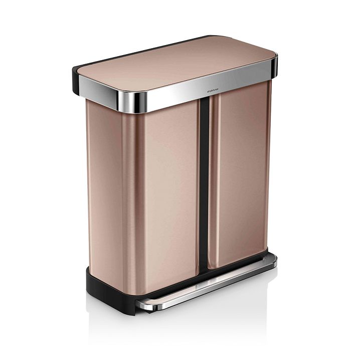 simplehuman 58Liter Dual Compartment Rectangular Step Trash Can with