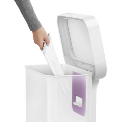 45 Liter Rectangular Liner Rim Kitchen Trash Can with Liner Pocket