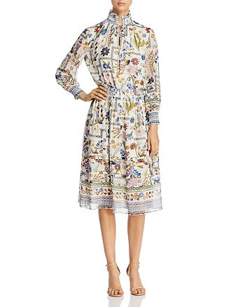 Tory Burch Waverly Smocked Midi Dress | Bloomingdale's