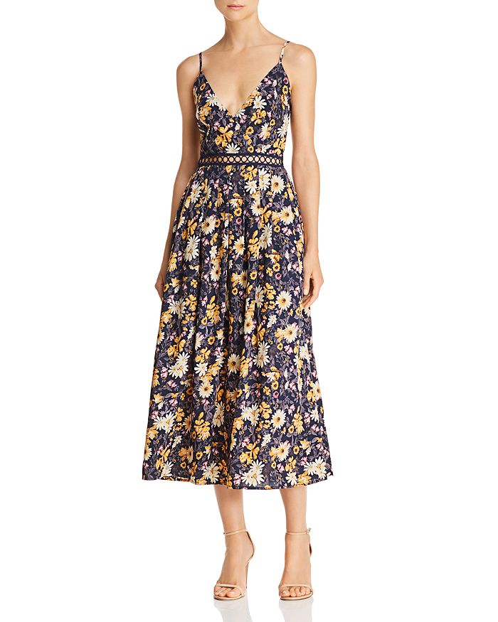 JOA Floral Print Midi Dress Bloomingdale s