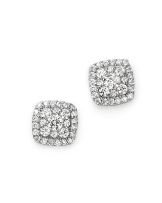 square cluster diamond earrings