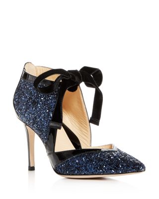MARION PARKE - Women's Molly Glitter & Patent Leather Pointed Toe Pumps