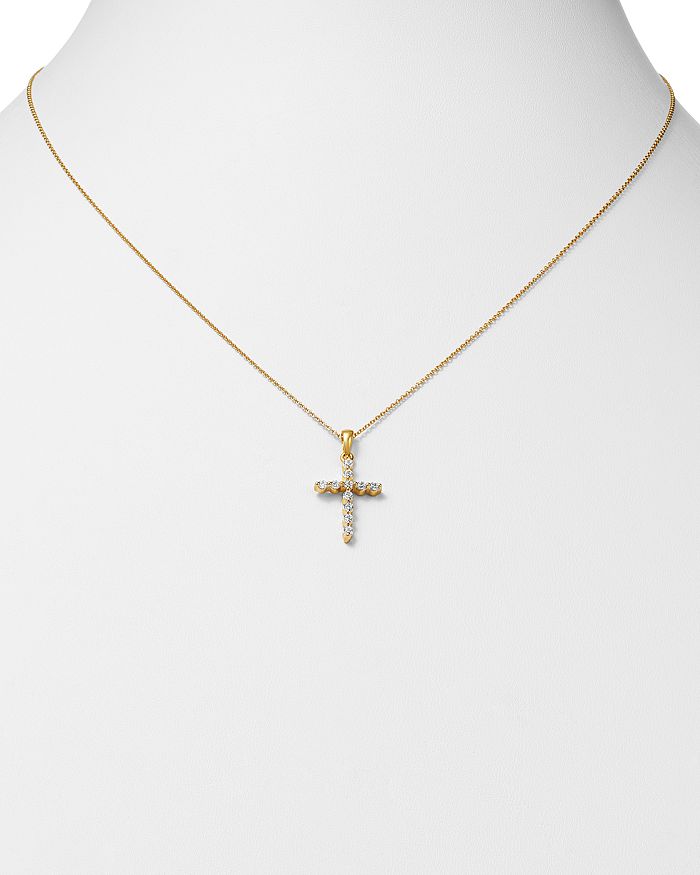Shop Bloomingdale's Diamond Cross Pendant Necklace In 14k Yellow Gold, 0.25 Ct. T.w. - 100% Exclusive In White/gold