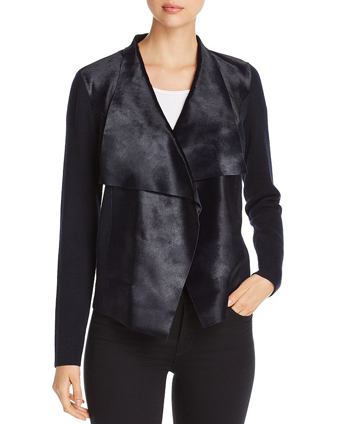 Elie Tahari Iona Draped Calf Hair Jacket | Bloomingdale's