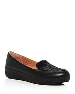 Fitflop Women S Crystal Embellished Leather Sneaker Loafer