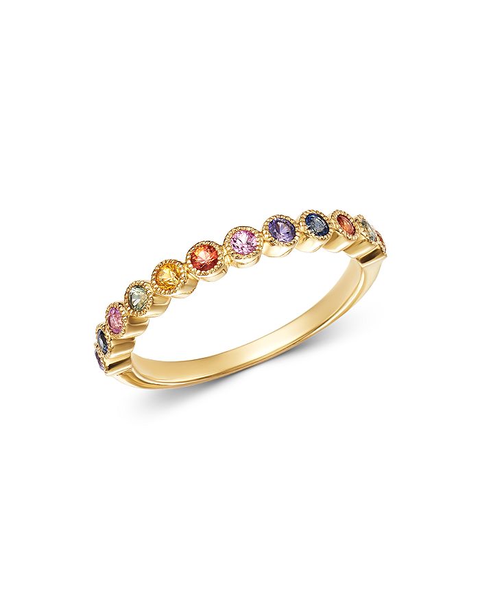 Bloomingdale's Multicolor Sapphire Band Ring In 14k Yellow Gold - 100% Exclusive In Multi/gold