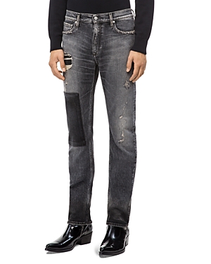 UPC 683801044673 product image for Calvin Klein Jeans Patched Slim Fit Jeans in Monly Patch Black | upcitemdb.com
