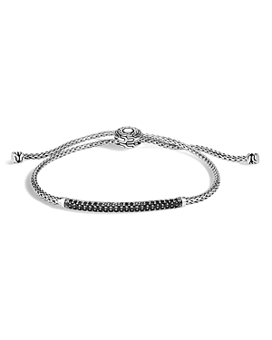 John Hardy Sterling Silver Classic Chain Black Sapphire & Black Spinel Pull Chain Bracelet In Black Sapphire