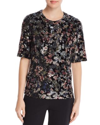 floral sequin top