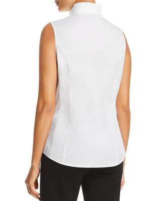 Sleeveless Mandarin Collar Shirt