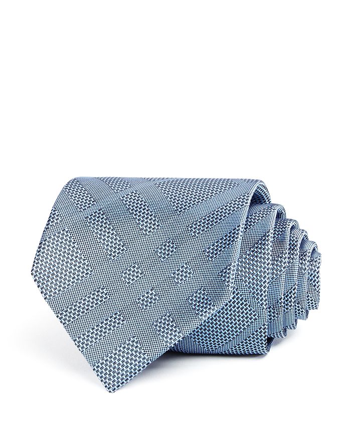 Burberry Clinton Tonal-check Silk Classic Tie In Sky Blue