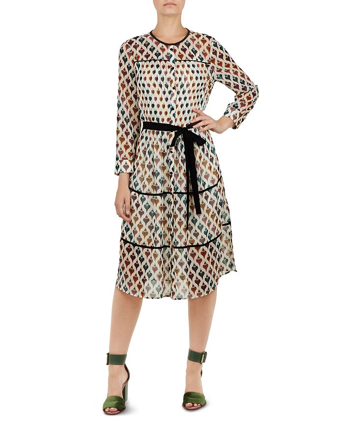 Ted Baker Ted Baker Colour by Numbers Ria Heart Print Shirt Dress