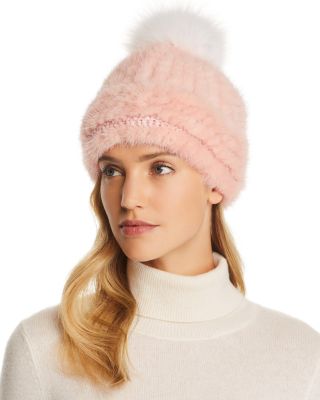 Maximilian Furs Fox Fur Pom-Pom Knit Mink Fur Hat - 100  display picture 1