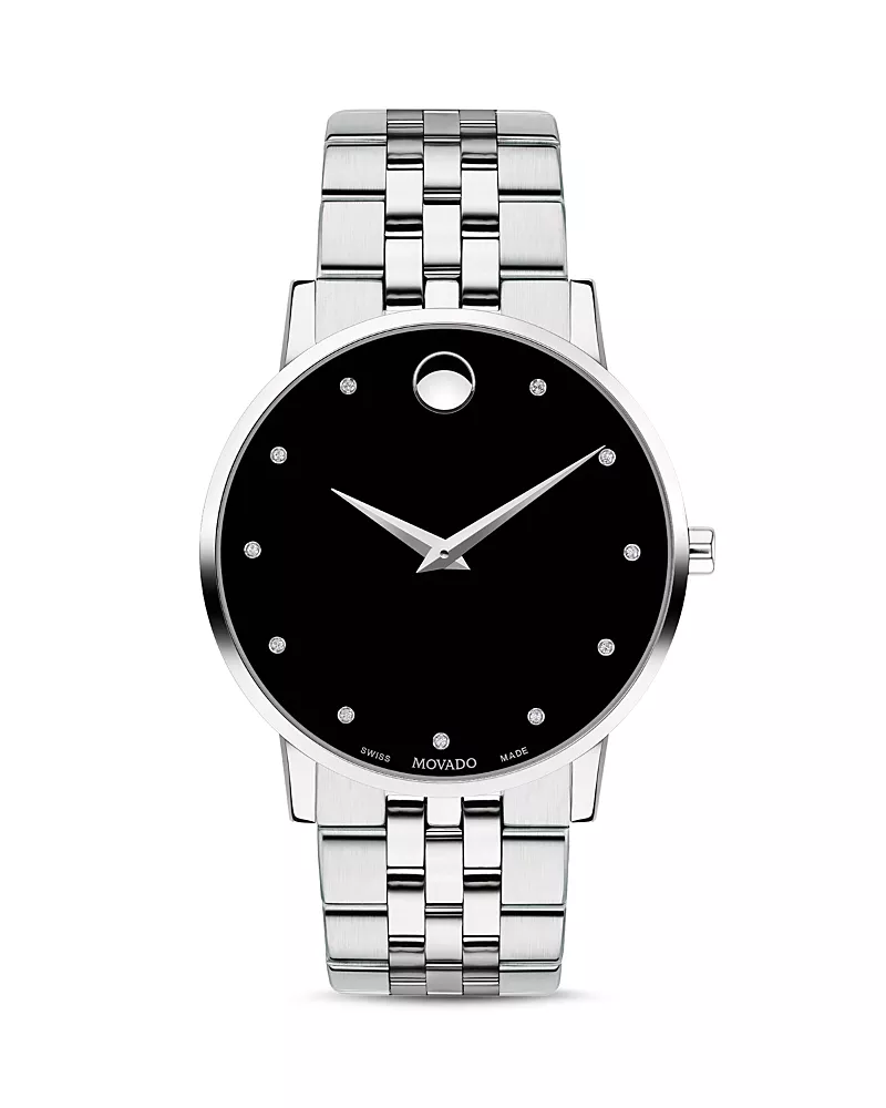 Movado Museum Classic Stainless Steel Diamond-Index Watch, 40mm