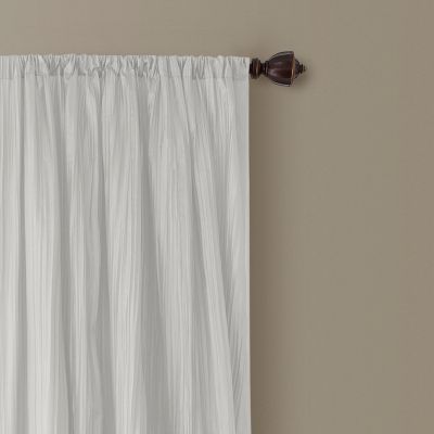 Athena 52" x 108" Crinkled Curtain Panels, Pair with Scarf Valance