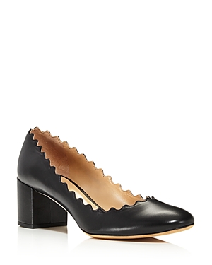 Chloe Women's Lauren Scalloped Block Heel Pumps Chloe Women's Lauren Scalloped Block Heel Pumps