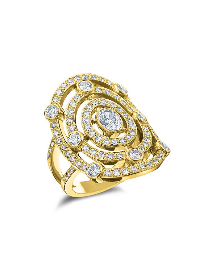 Gumuchian 18k Yellow Gold Carousel Diamond Ring In White/gold
