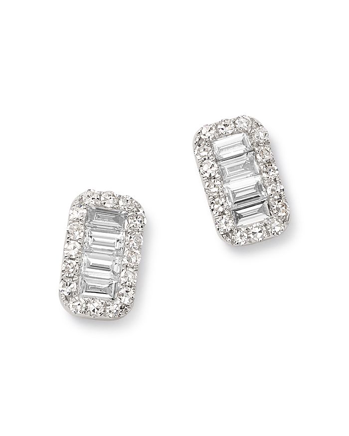 Kc Designs 14k White Gold Mosaic Diamond Stud Earrings