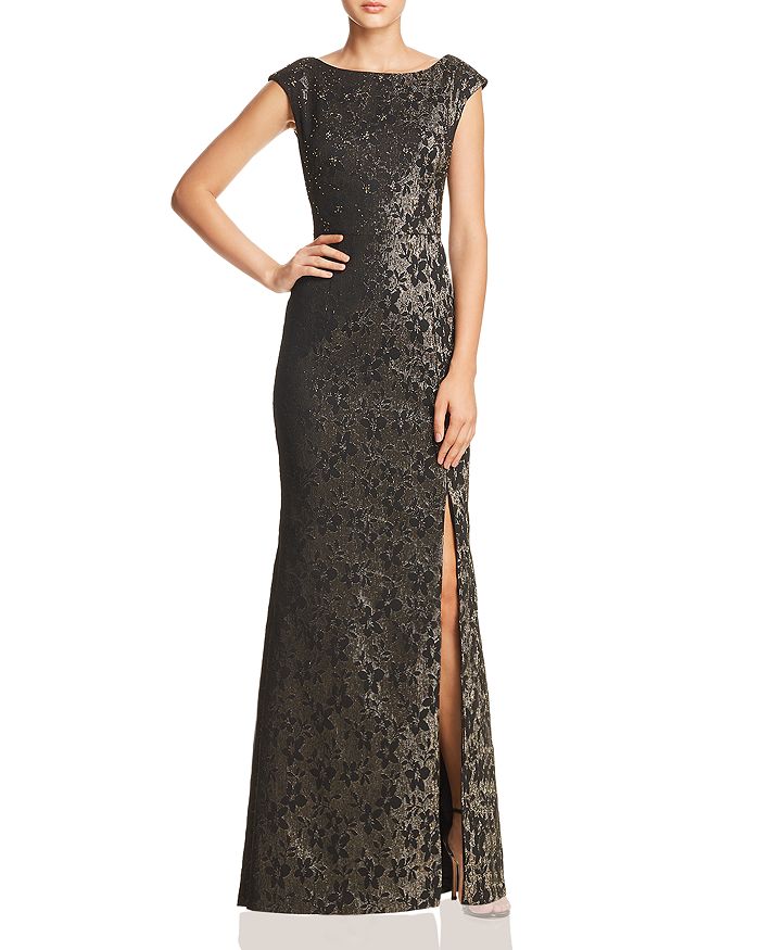 Adrianna Papell Metallic Jacquard Gown | Bloomingdale's