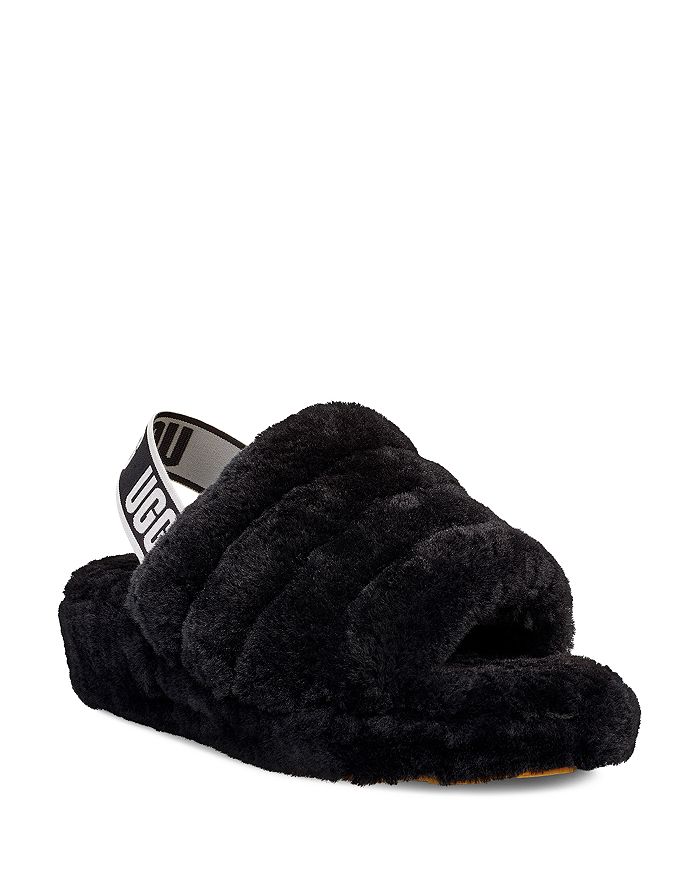 UGG® Women's Fluff Yeah Open Toe Fur Slide Slippers | Bloomingdale's