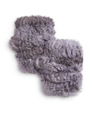 Jocelyn Knit Rabbit Fur Fingerless 