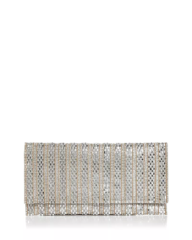 Aqua Megan Crystal Beaded Clutch - Exclusive
