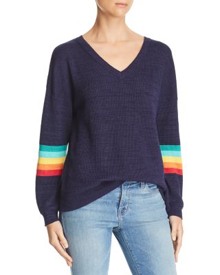 Honey Punch Rainbow-Sleeve Sweater 