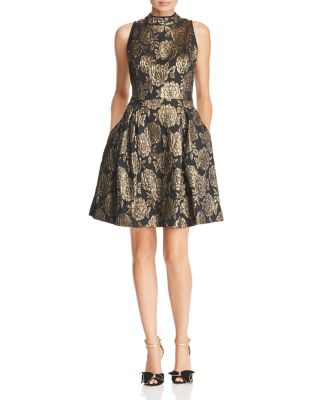 nanette Nanette Lepore - Metallic Floral Damask Dress
