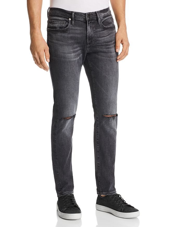 FRAME L'HOMME SKINNY FIT JEANS IN HUBBELL,LMHK278