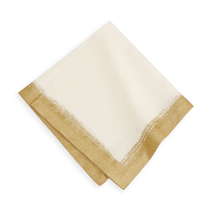 Villeroy & Boch Metallic Brushstroke Napkins, Set Of 4 In Ivory
