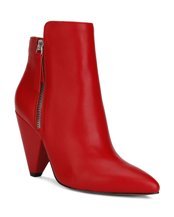 Kenneth Cole Women's Galway Pointed-toe Double Zip Booties In Red Leather