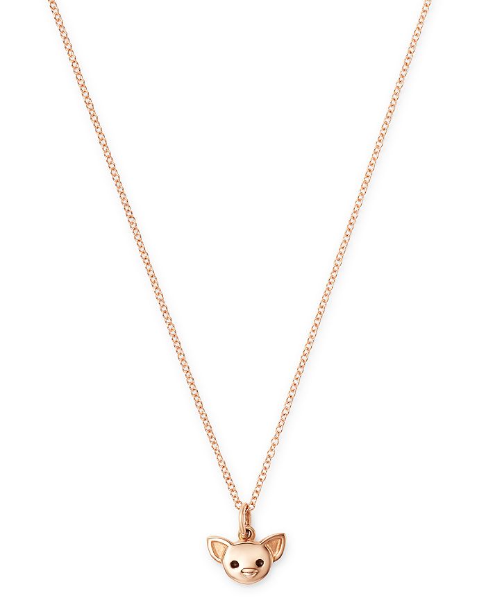 Dodo Chihuahua Pendant Necklace, 15.7 In Rose Gold