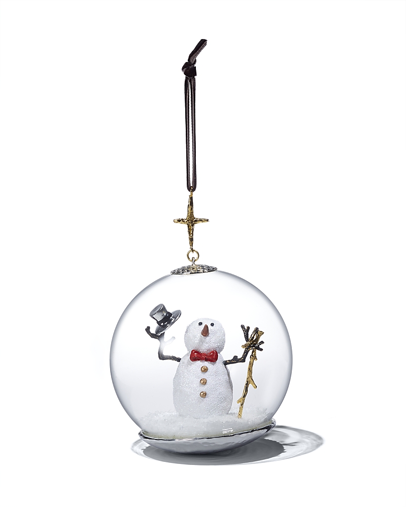 Michael Aram Snowman Snow Globe Ornament In Transparent